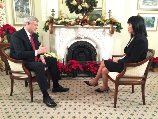 加拿大總理哈珀接受新時代電視的年終專訪