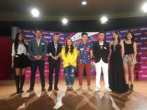 The 8 finalists (from left to right: Melody Bai, Alvin Yang, Eric Fok, Lam Tsz Shun, Ryan Patrick Lee, Andy Pan, Amy Huang, and Andrea So)          