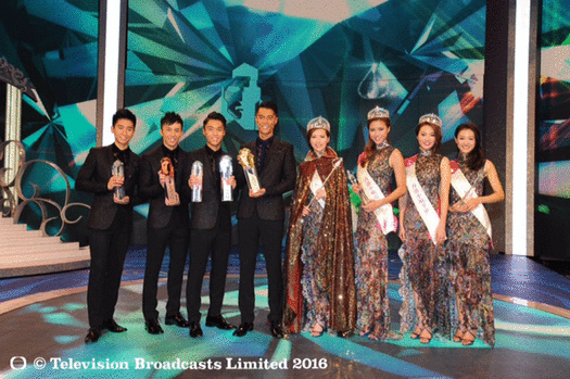 From Left:  2016 Mr. Hong Kong Contest Mr. Friendship” #7Christian Yeung, 2nd Runner Up #1 Freeyon Chung, 1st Runner Up and Mr. Photogenic #9 Karl Ting,  Champion #4 Jackson Lai
2016 Miss Hong Kong Champion #6 Crystal Fung, 1st Runner Up #2 Tiffany Lau, 