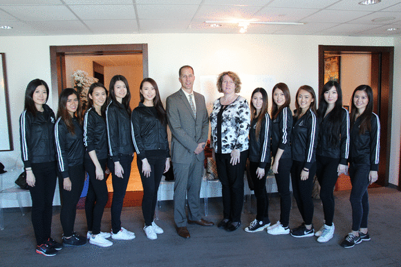 The ten finalists with the Vice President of Business Development - Steve Merker and the Vice President of Community Programs for The Princess Margaret Cancer Foundation - Laura Syron.