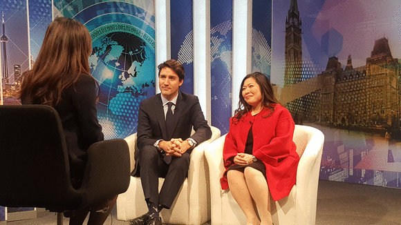 加拿大總理杜魯多今日下午到訪新時代電視 接受本台獨家專訪